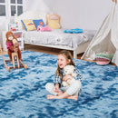 Ultra Soft Rug for Living Room, 3X5 Fluffy Shag Area Rug for Bedroom, Modern Shaggy Carpets Fuzzy Rug for Teens Dorm Nursery Home Decor Aesthetic, Upgrade Anti-Skid Durable, Tie-Dyed Blue Grey by TinyTreasures Baby Boutique