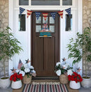 Interchangeable Welcome Sign for Front Door Blue Farmhouse Truck Decor Hanging Sign with 11 Interchangeable Seasonal and Holiday Decor Signs 12x14 in. (Blue Farmhouse Truck) by CozyNest Decor
