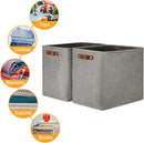 DULLEMELO Grey Storage Baskets 2 Pack Extra Large Fabric Shelf Baskets for Organizing, Closet, Clothes, Toys, Bedroom by TinyTreasures Baby Boutique