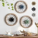 Paquesta 3 Piece Round Farmhouse Wall Decor with 6 Piece Interchangeable Flowers 12'' Medallion Wood & Metal Rustic Wall Art for Living Room Bedroom Kitchen Bathroom Dining Room Home Decorations by CozyNest Decor