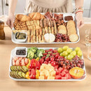 DELLING Large Serving Platter, 18" x 12.3" Serving Tray-Set of 2, White Platters for Serving Food, Serving Trays for Party, Fruit, Appetizer, Serving Trays for Entertaining at Parties and Weddings by CozyNest Decor