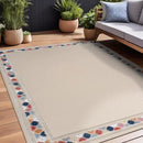 Beverly Rug Outdoor Rug 6x9 Modern Bordered Area Rugs for Indoor and Outdoor Patio Easy to Clean Non Shedding Living Room Porch Garden Washable Outside Carpet (6 x 9 Beige) by CozyNest Decor