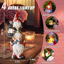 Garden Gnome Statue with Solar Lights Large Garden Sculptures Funny Triple Gnome Outdoor Patio Lawn Yard Balcony Garden Home Decor Gifts for Women Mom 12 in Spring Summer Gnomes Outdoor by GreenHaven Gardens