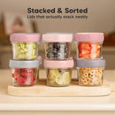 KeaBabies 6pk 4oz Glass Baby Food Containers with Lids - Leak-Proof, Microwavable Small Glass Jars, Baby Purees & Toddler Snack Storage Containers, BPA-Free, Dishwasher & Freezer Safe (Roseate) by TinyTreasures Baby Boutique