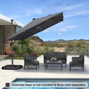 PURPLE LEAF 10 Feet Patio Umbrella Outdoor Cantilever Solar Powered LED Square Umbrella Aluminum Offset Umbrella with 360-degree Rotation for Garden Deck Pool Patio Light Grey by GreenHaven Gardens
