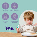 doddl Toddler Utensils, Ergonomic Fork Spoon and Knife Set for Self Feeding, Stainless Steel Silverware for 1-3 Year Olds, BPA Free, Dishwasher Safe (Indigo) by TinyTreasures Baby Boutique