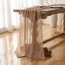 3pcs Nude Gauze Rustic Cheesecloth Table Runner 120 Inch 10 FT for Wedding Baby Shower Bridal Shower Birthday Engagement Garden Outdoor Party Long Sheer Boho Decorations by CozyNest Decor