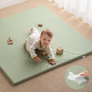 Blissful Diary Vegan Leather Baby Play Mat, 47x47 Thicken Foam Cushioned & Waterproof Playpen Mat for Infants and Toddlers, Stylish and Just Wipe-Clean Playmat for Baby Play on Floor, Light Green by TinyTreasures Baby Boutique