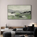 SIGNWIN 36"x60" Extra Large Framed Wall Art Green Line Art Mountain Landscape Illustration for Home Living Room Bedroom Decor (Frame Assembly Required) by CozyNest Decor