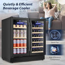 Tylza 30 Inch Wine and Beverage Refrigerator, Dual Zone Wine Beverage Cooler 30" with French Door, Under Counter Wine Beer Fridge Built-In or Freestanding, Holds 29 Bottles and 110 Cans, Black by CozyNest Decor