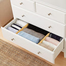 VaeFae 6-Pack Bamboo Drawer Dividers – Adjustable 14"-19.1" (Fits 15"-18" Drawers ONLY), Spring-Loaded Expandable Organizer for Kitchen, Bedroom, Office & Bathroom, MUST MEASURE Before Purchase by TinyTreasures Baby Boutique