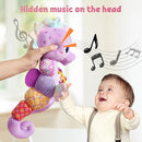 LIGHTDESIRE Baby Toys Musical Seahorse,Infant Stuffed Animals Toy with Crinkle & Rattles,Soft Sensory Toy with Textures,Newborn Toys for Baby Girls Boys 0 3 6 12 Months(Purple) by TinyTreasures Baby Boutique