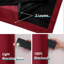 ChrisDowa 100% Blackout Curtains for Bedroom with Black Liner, 2 Thick Layers Total Blackout Thermal Insulated Grommet Window Curtains 2 Panels Set (Burgundy, 52 x 54 Inch) by TinyTreasures Baby Boutique