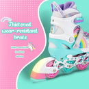 SULIFEEL Rainbow Unicorn Inline Skates for Girls Boys 4 Size Adjustable Light up Wheels Skates for Kids Beginner by TinyTreasures Baby Boutique