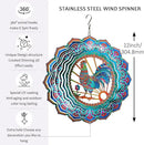 Rooster Wind Spinner for Yard and Garden,12in Wind Spinners Outdoor Rooster Gifts,Chicken Gifts for Women Mother Grandma Wife Men Father,Garden Decor Metal Hanging Yard Art Wind Sculpture by CozyNest Decor