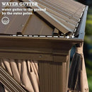 Kozyard Alexander Hardtop Aluminum Permanent Gazebo with a Mosquito Net and Privacy Sidewalls (Alexander 12'x14' (Brown) by GreenHaven Gardens