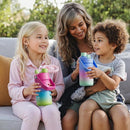 Kids Insualated Water Bottle with Straw - 12oz Stainless Steel Water Bottle with Dual Spouts, Leak-Proof, BPA-Free, Double Wall Vacuum Keeps Cold for 24 Hours for Sports, Travel (Bright Magenta) by CozyNest Decor