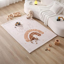 Stylish Coral Baby Play Mat for Floor 47" x 67" Rainbow Elephant – Soft 1" Thick High-Density Memory Foam Nursery Rug,Kids Rug with Non-Slip Backing for Crawling & Playing, Playroom Rug, Kids Carpet by TinyTreasures Baby Boutique