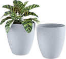 QCQHDU Plant Pots Set of 2 Pack,10 Inch Plant Pot for Indoor and Outdoor Plants with Drainage Hole,Flower Pots Modern Decorative Planter for Garden Plants (Sandy) by GreenHaven Gardens