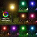 AOSEA 2 Pack Solar Pathway Lights Outdoor Waterproof - Auto RGB Color Changing Solar Lights, IP65, 12H Bright, Durable Plastic - Perfect for Garden & Walkway by CozyNest Decor