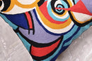 Kandinsky Improvisation Modern Decorative Pillow Cover Black Abstract Toss Pillows Farmhouse Chair Cushion Contemporary Pillow Mid-Century Chair Cushions Hand Embroidered Pillow Wool Size 18x18 by CozyNest Decor