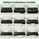 Modular Sectional Sofa, Comfy Cloud Couch Oversized Loveseat with Ottoman, Sectional Couches for Living Room, Modern Chenille L Shaped Couch, Sleeper Deep Seat Sofa with Throw Pillows, Green by CozyNest Decor