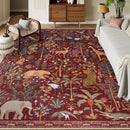 OJIA Animal Washable Rugs 8x10, Soft 8x10 Area Rugs for Living Room, Non Slip Bedroom Rug Under Bed Ultra-Thin Nursery Rug Large Carpet for Dining Room Office Playroom, Red by TinyTreasures Baby Boutique