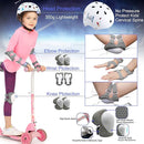 Kids Bike Helmet with DIY Stickers and Knee Pads Elbow Pads Wrist Guard Set for Ages 3-8-14 Toddler Boys Girls Helmet for Roller Skates Cycling Skateboarding Bicycle Scooter by TinyTreasures Baby Boutique