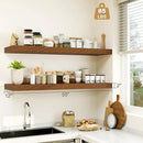 Heimlove 12" Deep Floating Shelves for Wall Shelf Over Toilet Wall Mounted Farmhouse Long 55 inches Set of 1, Farmhouse Shelves with Invisible Brackets for Living Room, Kitchen, Bedroom,Walnut by CozyNest Decor