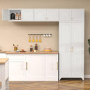 Wall Cabinet with Doors, Small Hanging Cabinet for Kitchen Pantry, Metal Overhead Cabinets for Dining, Living Room, Bathroom, 16" D x 32" W x 15" H, White, Assembly Required by CozyNest Decor