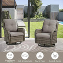 3 PCS Patio Furniture Set - Mixed Grey Wicker Swivel Rocking Chair Set with Side Table by GreenHaven Gardens