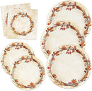 Homlouue 200 Pcs Fall Paper Plates and Napkins, Watercolor Disposable Dinnerware Set, Autumn Leaves Thanksgiving Party Supplies, Serve 50 Guests by CozyNest Decor