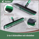 Eyliden X-Large Floor Scrub Brush, 2 in 1 Scrape Brushes with Rubber Squeegee | 55.3" Long Handle, 15" Wide Stiff Bristle Head | Floor Scrubber for Deck Kitchen Shower Bathroom Tub Tile Patio Wall by CozyNest Decor