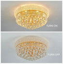 9-Light Crystal Flush Mount Chandelier Ceiling Light Fixture for Living Room Dining Room Bedroom Foyer Entryway Hallway Closet Bathroom (Gold D22) by CozyNest Decor