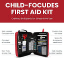 Portable First Aid Kit for Kids with CPR Shield - Ideal for Home, Car, School, Camping, and as a Travel First aid kit. Latex-Free Bandages – Children First Aid Guide by The Life Safety Pro by TinyTreasures Baby Boutique