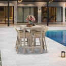 PURPLE LEAF 39.1'' Rectangle Outdoor Patio Counter Height Dining Table, Durable Aluminum Bar Height Pub Table for Counter Bar Stool, Water-Proof Tall Dining Table with Sturdy Legs, Champagne by CozyNest Decor