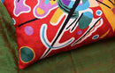 Lumbar Kandinsky Red Abstract Pillow Cover Modern Throw Pillowcase Modern Chair Cushion Red Contemporary Pillowsham Farmhouse Couch Cushions Hand Embroidered Wool Size 14x20 by CozyNest Decor