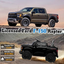 12V Ride on Car Licensed Ford F-150 Raptor, Kids Electric Car with Remote Control, LED Light/Music/MP3, Truck Bed Storage, 3-Point Seat Belt (12V, Black) by TinyTreasures Baby Boutique