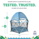 Baby Delight Go with Me Eclipse Deluxe Portable Playard | Playpen | Sun Canopy | Indoor and Outdoor | Ultra Padded Nylon Floor | Blue Wave by TinyTreasures Baby Boutique