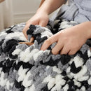 Amélie Home Chunky Knit Throw Blanket for Couch, Soft Chenille Crochet Blanket for Sofa, 50"x60", Space-Dyed Black by CozyNest Decor
