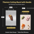 Titanium Cutting Boards for Kitchen Non Toxic Chopping Board with Handle Large Big Small Kitchen Meat Butcher Block 2 in 1 Pure Titanium and Wheat Straw PP Not Wood Bamboo Plastic Teak Grey/Beige by CozyNest Decor