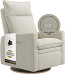 Arya Modern Nursery Chair Glider Recliner with 180° Swivel - Cozy Motorized Reclining Nursing Chair with USB Ports, Gentle Motion, Ergonomic Design, Canadian-Made (Ivory/Nubia Fabric) by TinyTreasures Baby Boutique