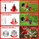 ALSO GO 24V Electric Weed Wacker, 3 in 1 Grass Trimmer with 2pcs Batteries & Fast Charger, Stringless Lightweight Weed Eater/Brush Cutter/Edger with 3 Types Blade & Wheels for Garden and Yard Lawn by GreenHaven Gardens