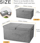 2 Pack Storage Boxes with Lids and Handles, Collapsible Linen Storage Bins Organizer Containers Baskets Cube with Removable Divider for Home Bedroom Closet Office (Green, Small) by TinyTreasures Baby Boutique