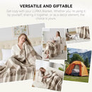 LURKA Checkered Sherpa Fleece Throw Blanket - Extra Thick and Warm Winter Soft Fuzzy Plush Blanket for Couches, Beds & Pets, Khaki, 50x60 Inches by CozyNest Decor