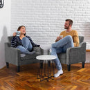 VINGLI Accent Chairs Set of 2 for Living Room, Light Grey Mid Century Modern Chair Soft Chenille Sofa Chair Upholstered Comfy Arm Chairs for Bedroom, Play Room, Apartment by CozyNest Decor