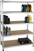 Amazon Basics 5-Tier Medium Duty Storage Shelving Single Post Press Board Shelf - 48 x 18 x 72 Inches, Aluminum by GreenHaven Gardens