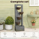 5-Tier Cascading Outdoor Fountain with LED Lights, 49.2" Tall Resin Waterfall Fountain for Garden, Patio, Backyard - Freestanding Water Feature by GreenHaven Gardens