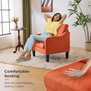 VINGLI Burnt Orange Mid Century Modern Accent Chair for Living Room & Bedroom, Scooped Arm, Upholstered Comfy Chair for Apartment, Waiting Room by CozyNest Decor