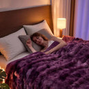 Lotus Karen Faux Fur Throw Blanket Tie-dye Violet - Big Bubble Rabbit Fluff Blanket for Couch Bed Sofa,Softest Fluffy Fuzzy Cozy Blanket,Thick Furry Plush Shaggy Warm Blankets for Women,50x60 Inches by CozyNest Decor